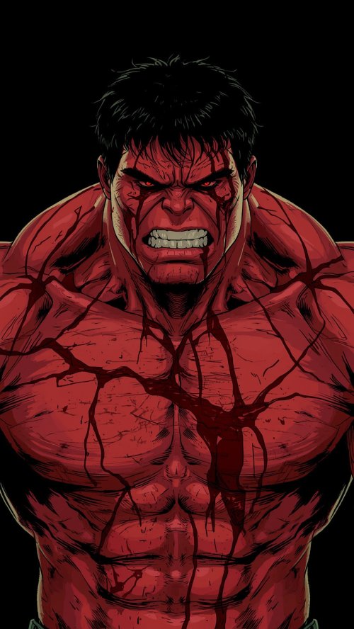 Furious Red Hulk