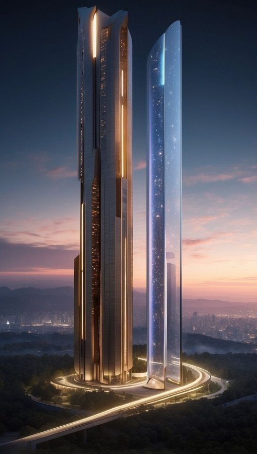 Futuristic City Towers - Related Anime Wallpapers wallpaper