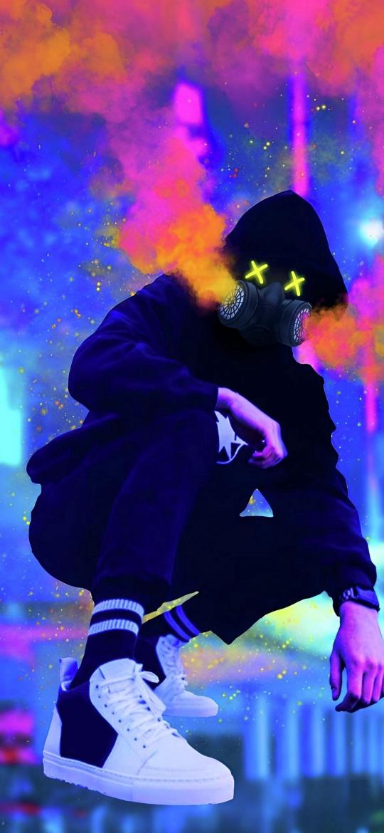 Gas Mask Neon Vibes - Related Ghetto Wallpapers wallpaper
