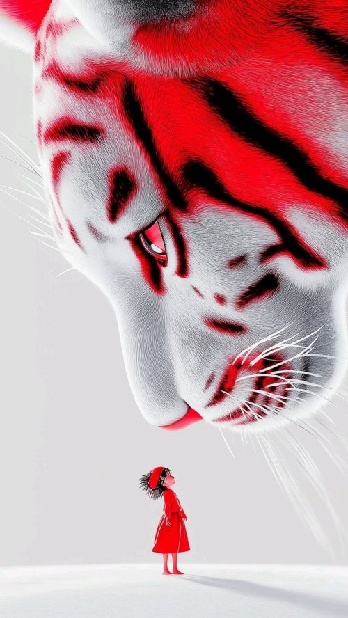 Girl Meets Giant Tiger - Related Ghetto Wallpapers wallpaper