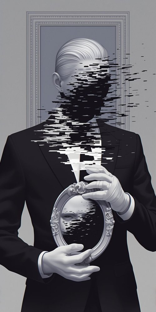 Glitch Portrait Mirror - Related Dark Wallpapers wallpaper