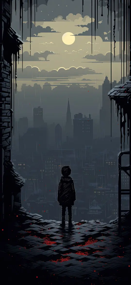 Gloomy Cityscape Contemplation - Related Ghetto Wallpapers wallpaper