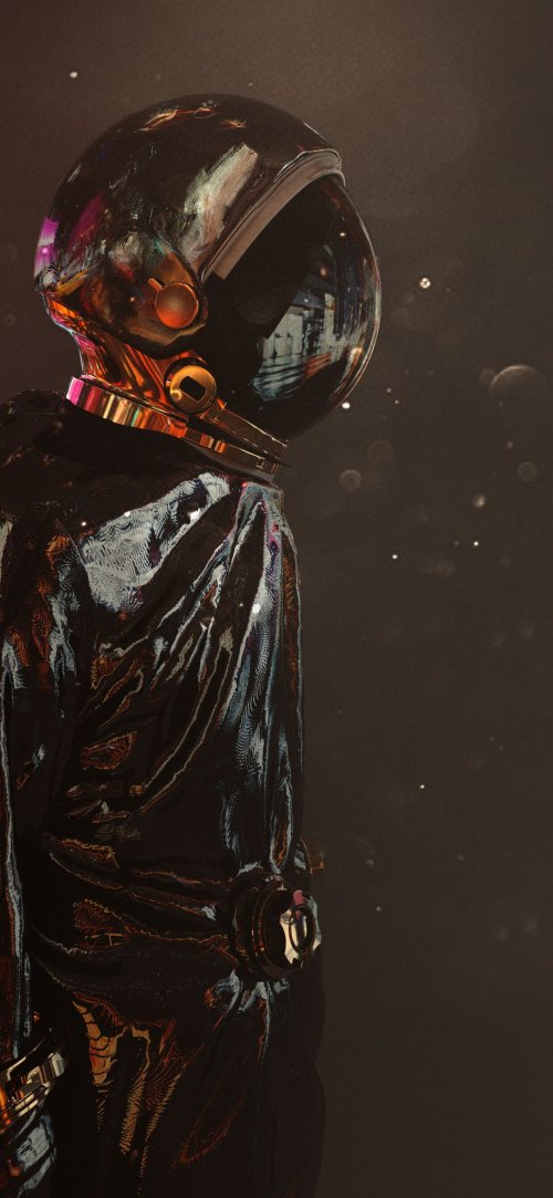 Golden Astronaut Portrait
