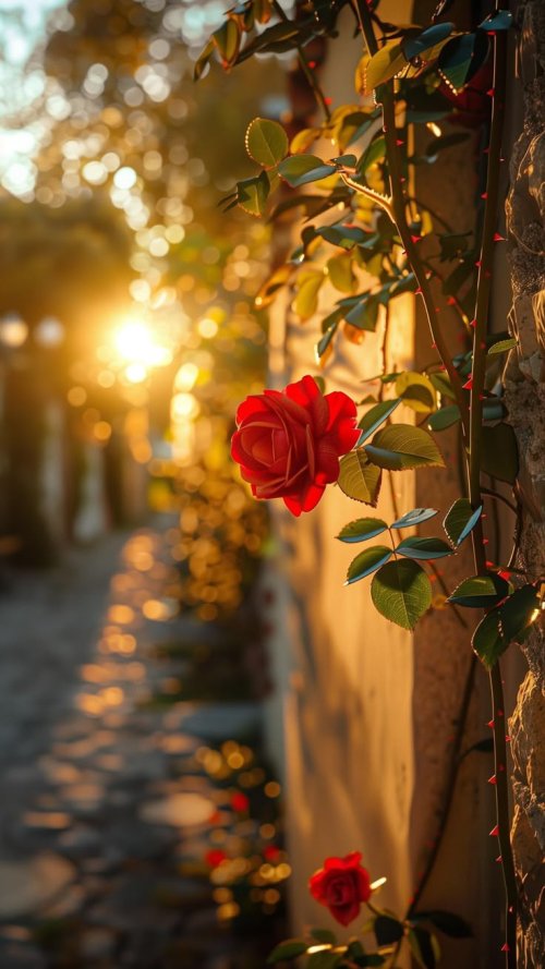 Golden Hour Rose Garden