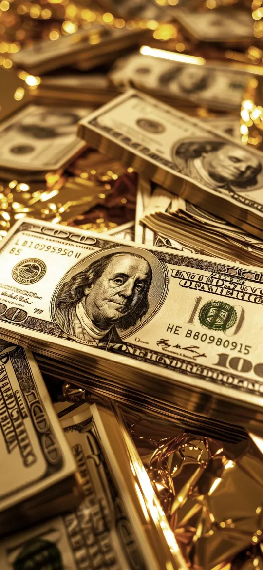 Golden Hundred Dollar Bills - Related  wallpaper