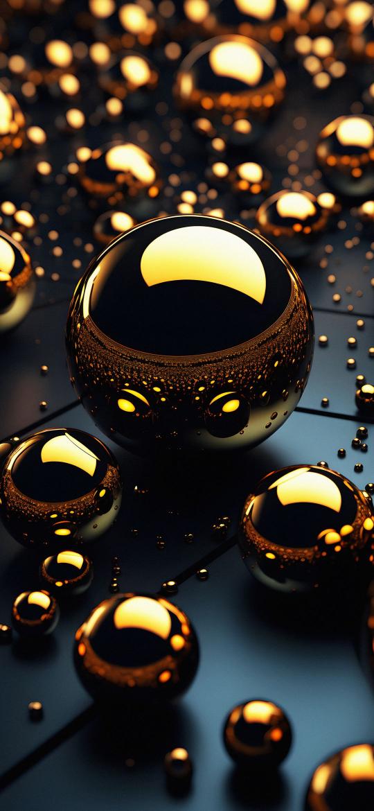 Golden Sphere Reflections - Related 4K Wallpapers wallpaper