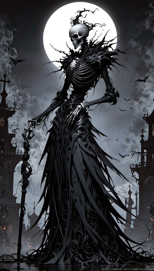Gothic Skeleton Moon - gothic Wallpaper