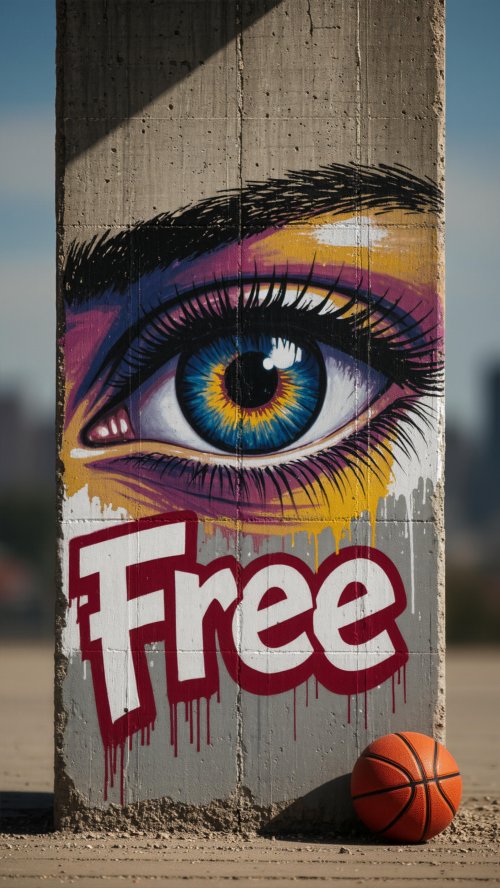 Graffiti Eye and Basketball - graffiti Wallpaper