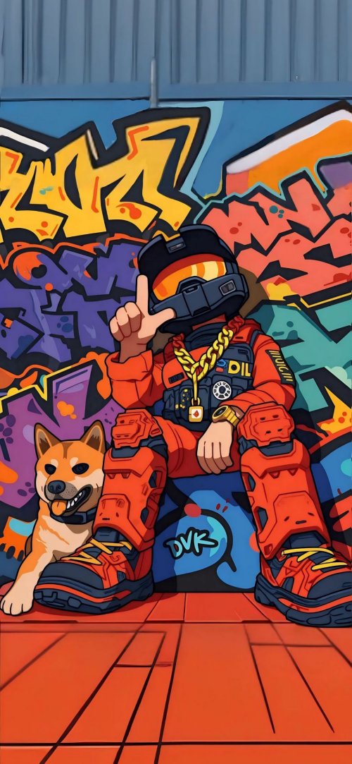 Graffiti Kid and Dog