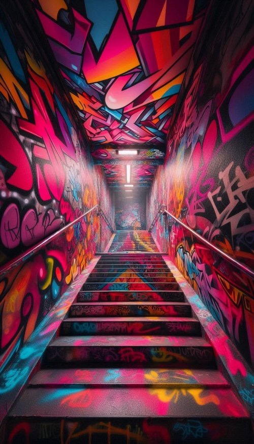 Graffiti Stairway Art - Related Ghetto Wallpapers wallpaper