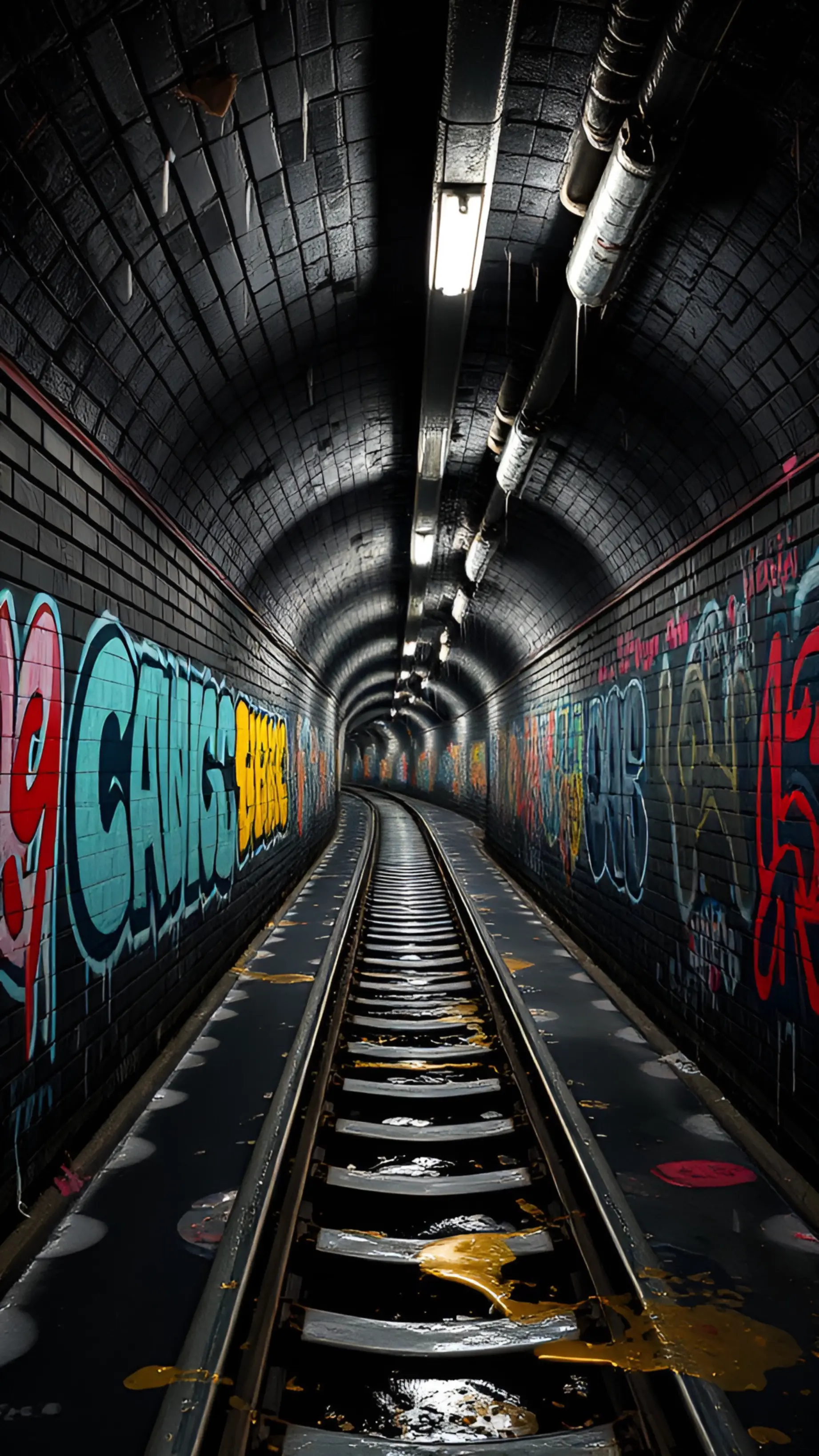 Graffiti Tunnel Rails - Related Ghetto Wallpapers wallpaper