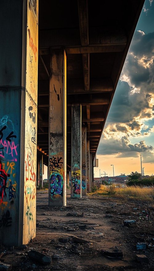 Graffiti Underpass Sunset