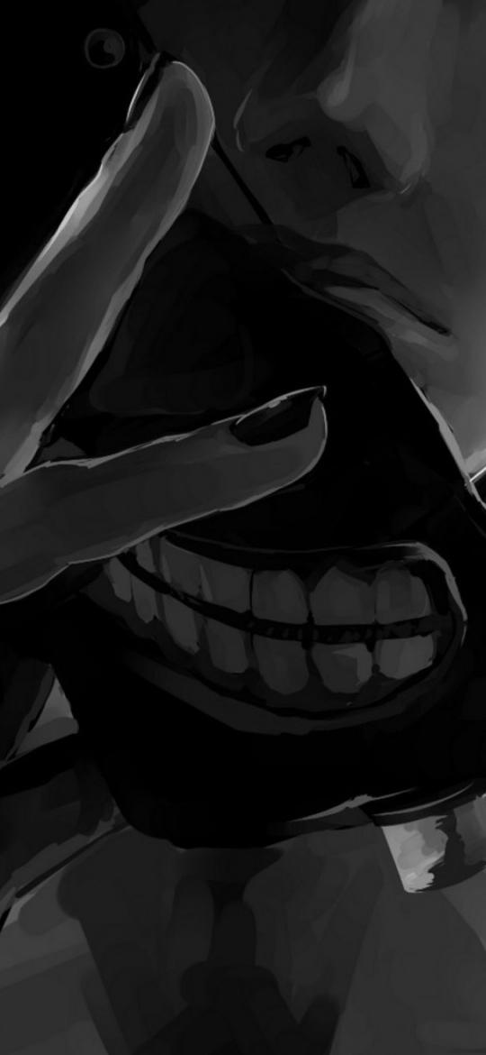 Grayscale Masked Grin - Related 4K Wallpapers wallpaper