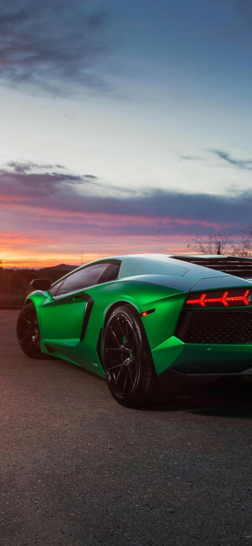 Green Lamborghini Sunset - Related Dope Wallpapers wallpaper
