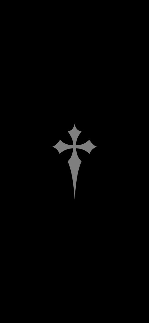Grey Cross on Black - gothic Wallpaper
