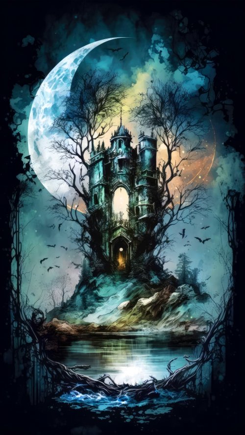 Haunted Castle Moonlight - Related 4K Wallpapers wallpaper