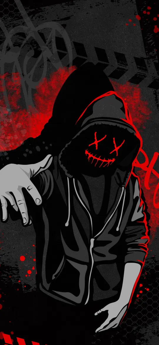 Hooded Figure Red Grin - Related Dope Wallpapers wallpaper