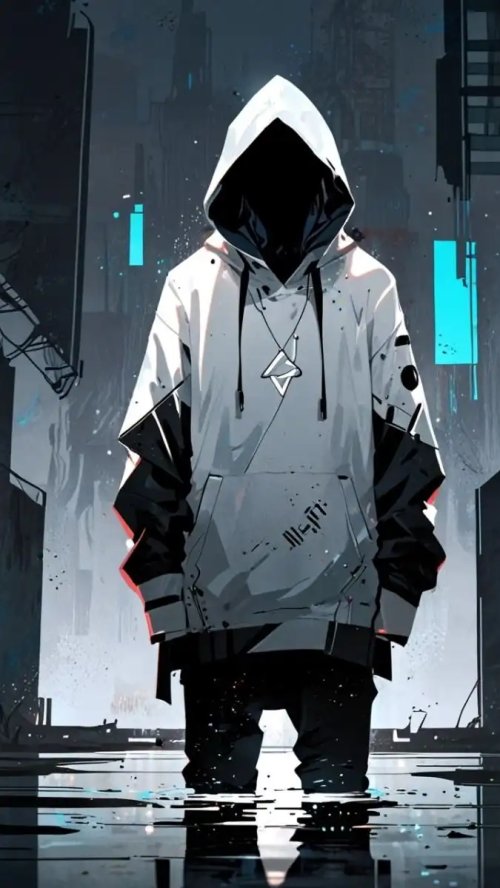 Hooded_Figure_Urban_Glow - ghetto Wallpaper