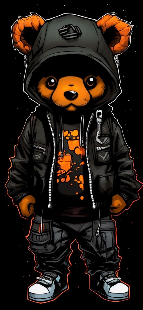 Hoodie Bear Cartoon