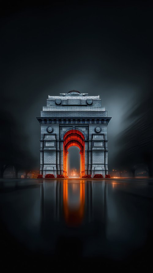 India Gate Night Glow - landmark Wallpaper