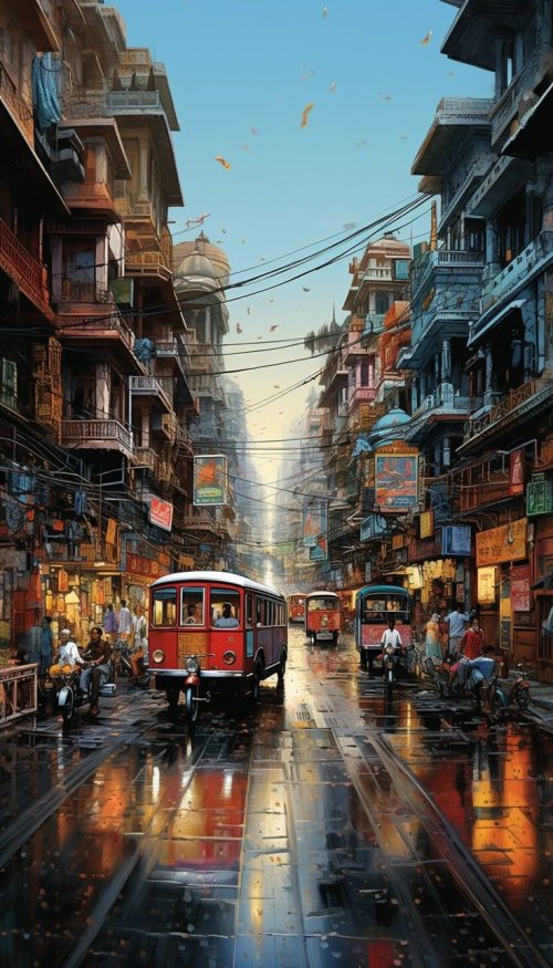 Indian Street Scene - urban Wallpaper