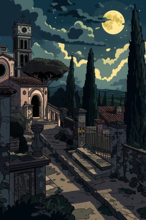 Italian Village Moonlight