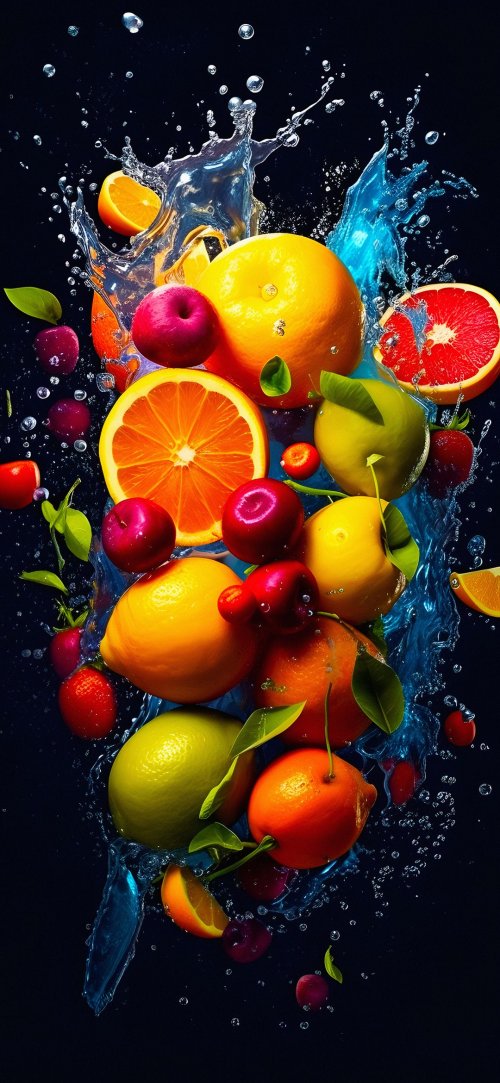 Juicy Fruit Splash - fruit Wallpaper