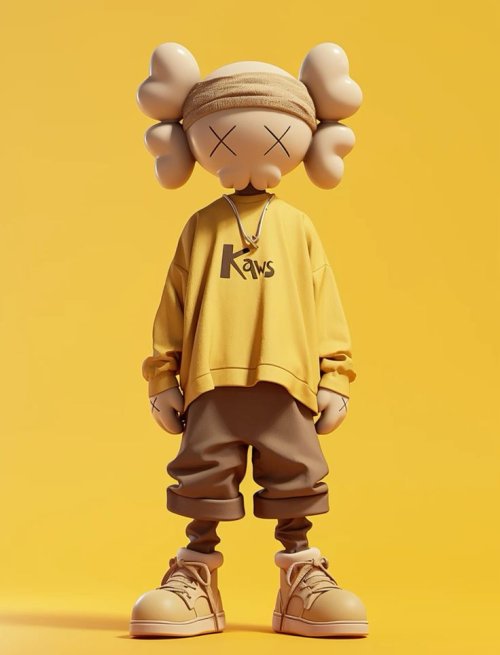 KAWS Character Yellow Backdrop - dope Wallpaper