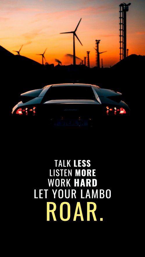 Lamborghini Roar Motivation - quotes Wallpaper