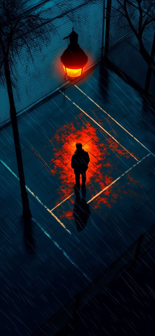 Lone Figure Under Lamp - Related Ghetto Wallpapers wallpaper