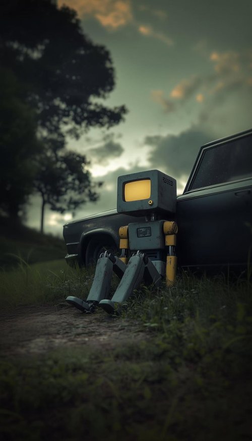 Lonely Retro Robot - Related Anime Wallpapers wallpaper