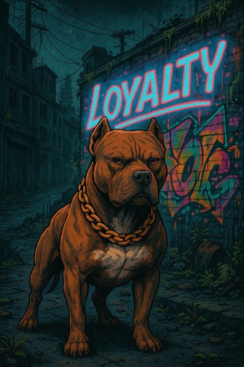 Loyal Pitbull in Alley