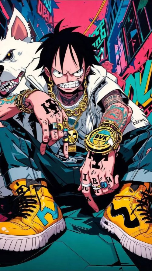 Luffy Dope Anime Style - Related Ghetto Wallpapers wallpaper
