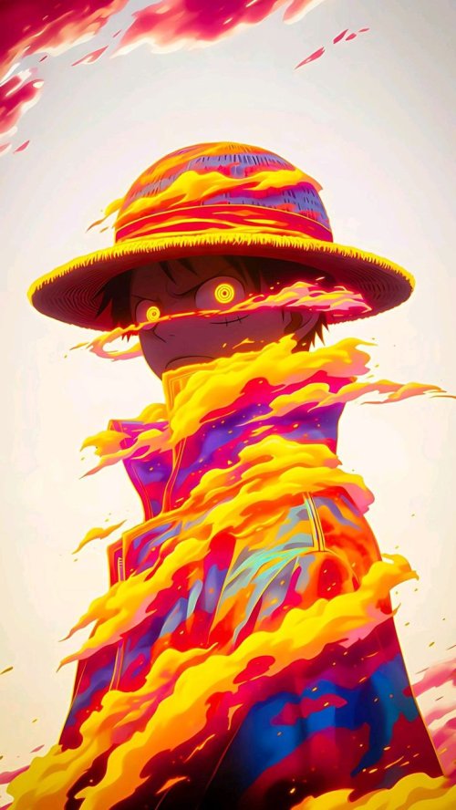 Luffy's Fiery Aura - Related Anime Wallpapers wallpaper