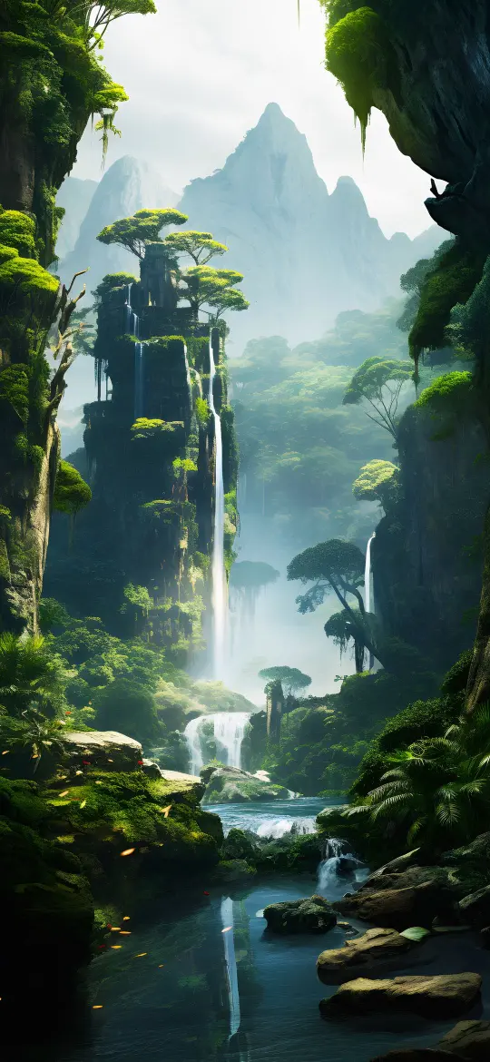 Lush Waterfall Paradise - Related 4K Wallpapers wallpaper