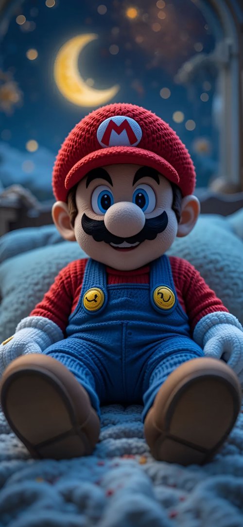 Mario Under the Moon - mario Wallpaper