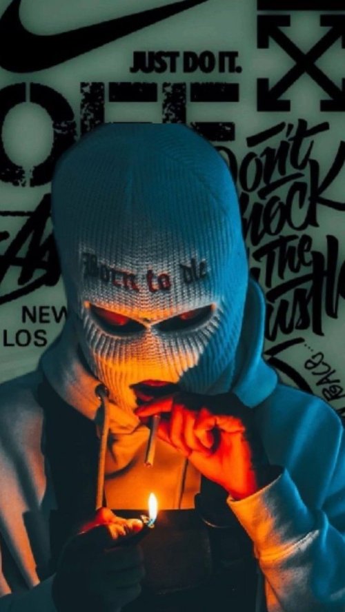 Masked Figure with Flame - Related Ghetto Wallpapers wallpaper