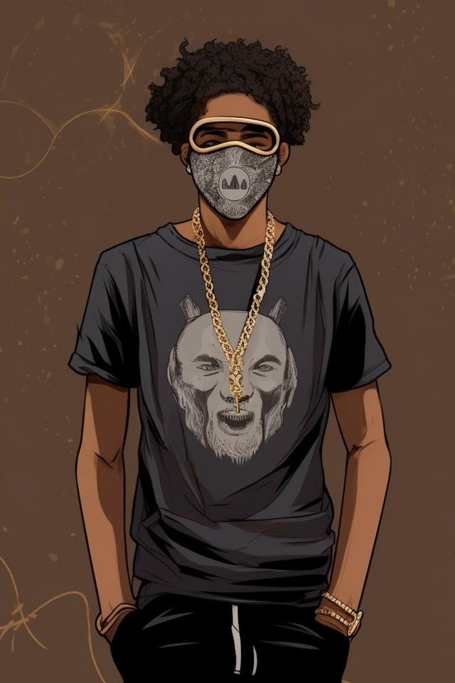 Masked Man Gold Chains - Related Dope Wallpapers wallpaper
