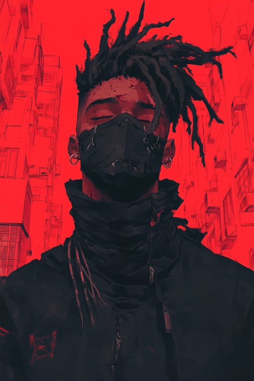 Masked_Urban_Figure_Red_City