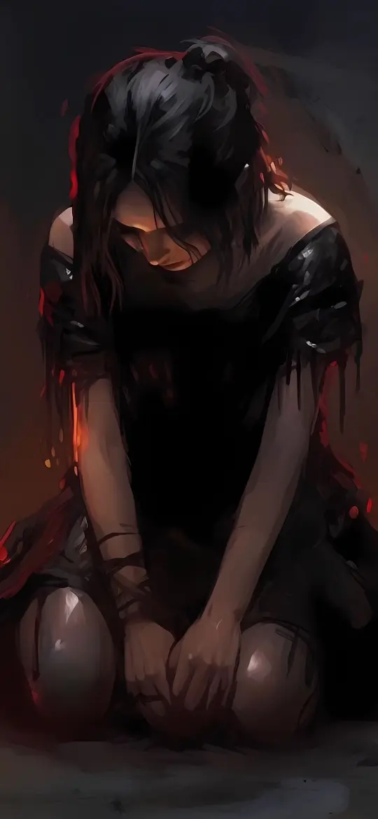Melancholy Woman in Darkness - Related 4K Wallpapers wallpaper