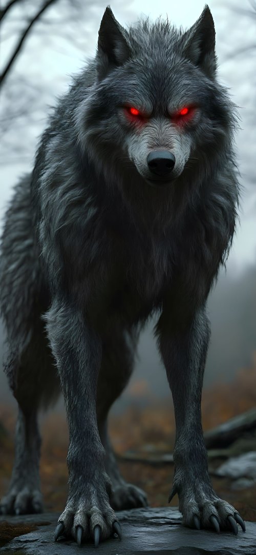 Menacing Wolf Glowing Eyes - wolf Wallpaper