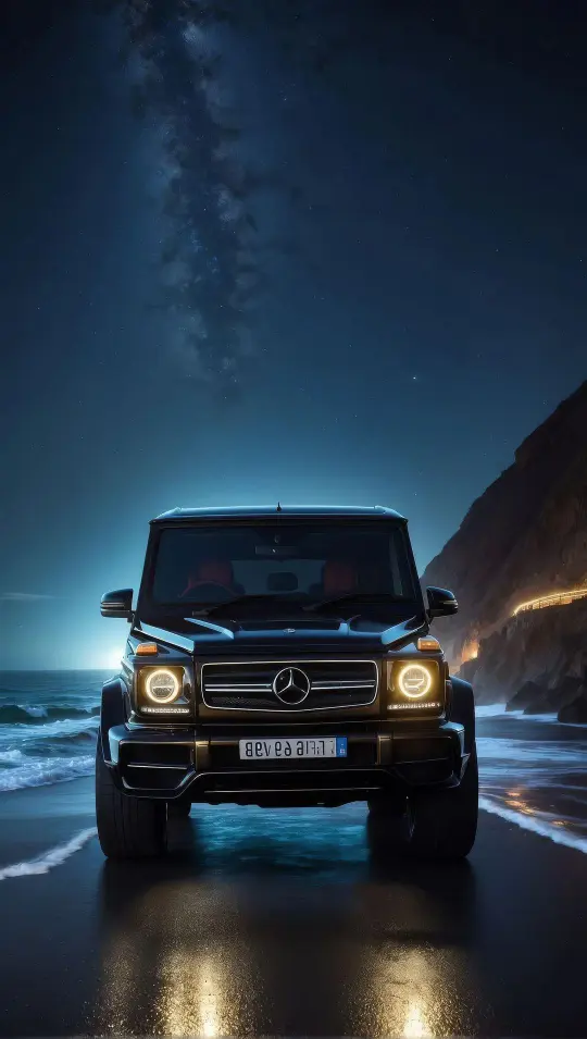 Mercedes G-Wagon Beach Night