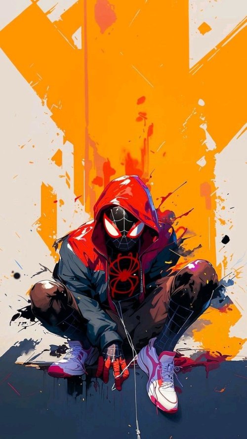 Miles Morales Crouching - Ghetto Wallpapers Wallpaper