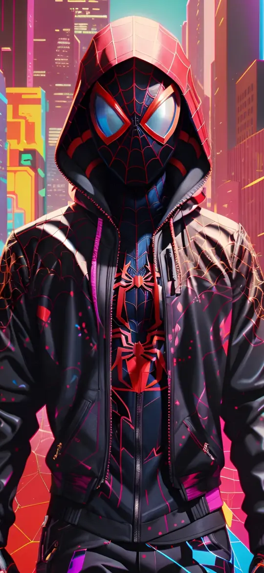 Miles Morales Neon City - Related Ghetto Wallpapers wallpaper