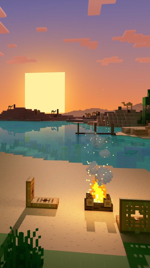 Minecraft Desert Sunset - minecraft Wallpaper
