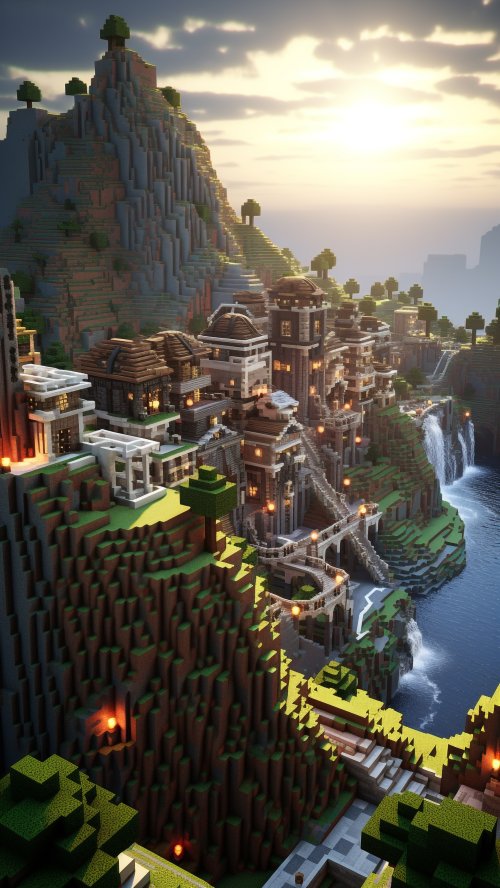 Minecraft Mountain Village - Related Ghetto Wallpapers wallpaper