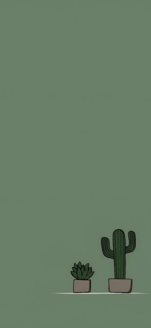 Minimalist Potted Cacti - Related StockWalls wallpaper