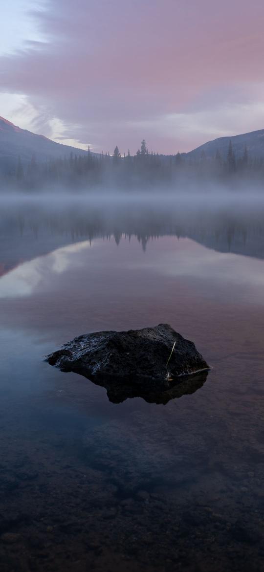 Misty Lake Reflection