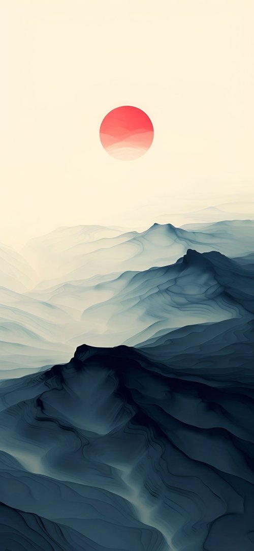 Misty Mountain Sunrise - landscape Wallpaper
