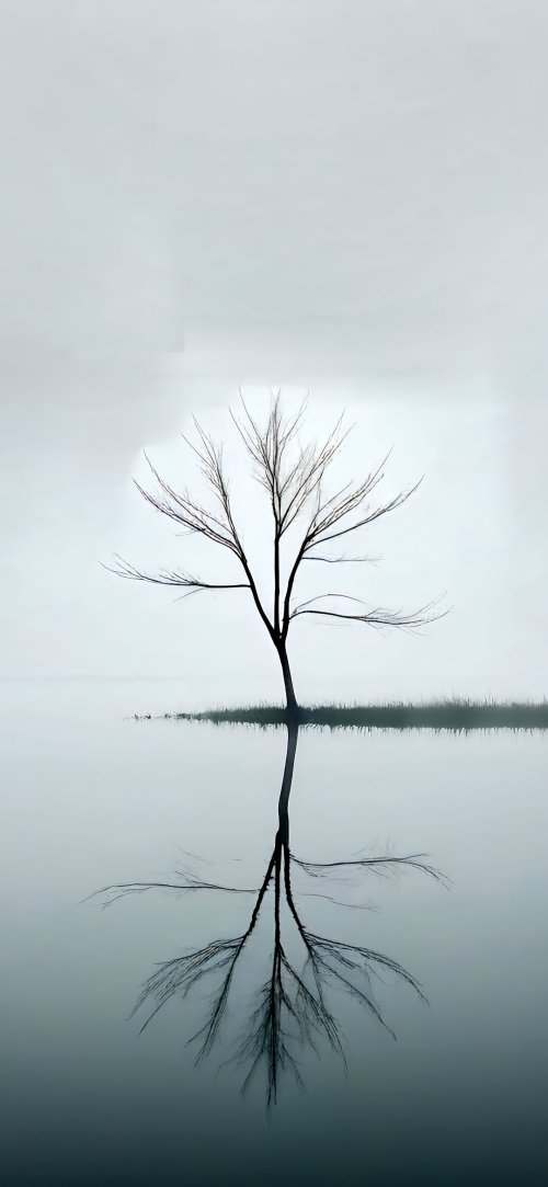 Misty Tree Reflection - Related Ghetto Wallpapers wallpaper
